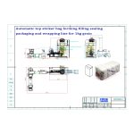 自動平底袋頂貼袋成型灌裝封口包裝包裝線是我們客戶訂購的